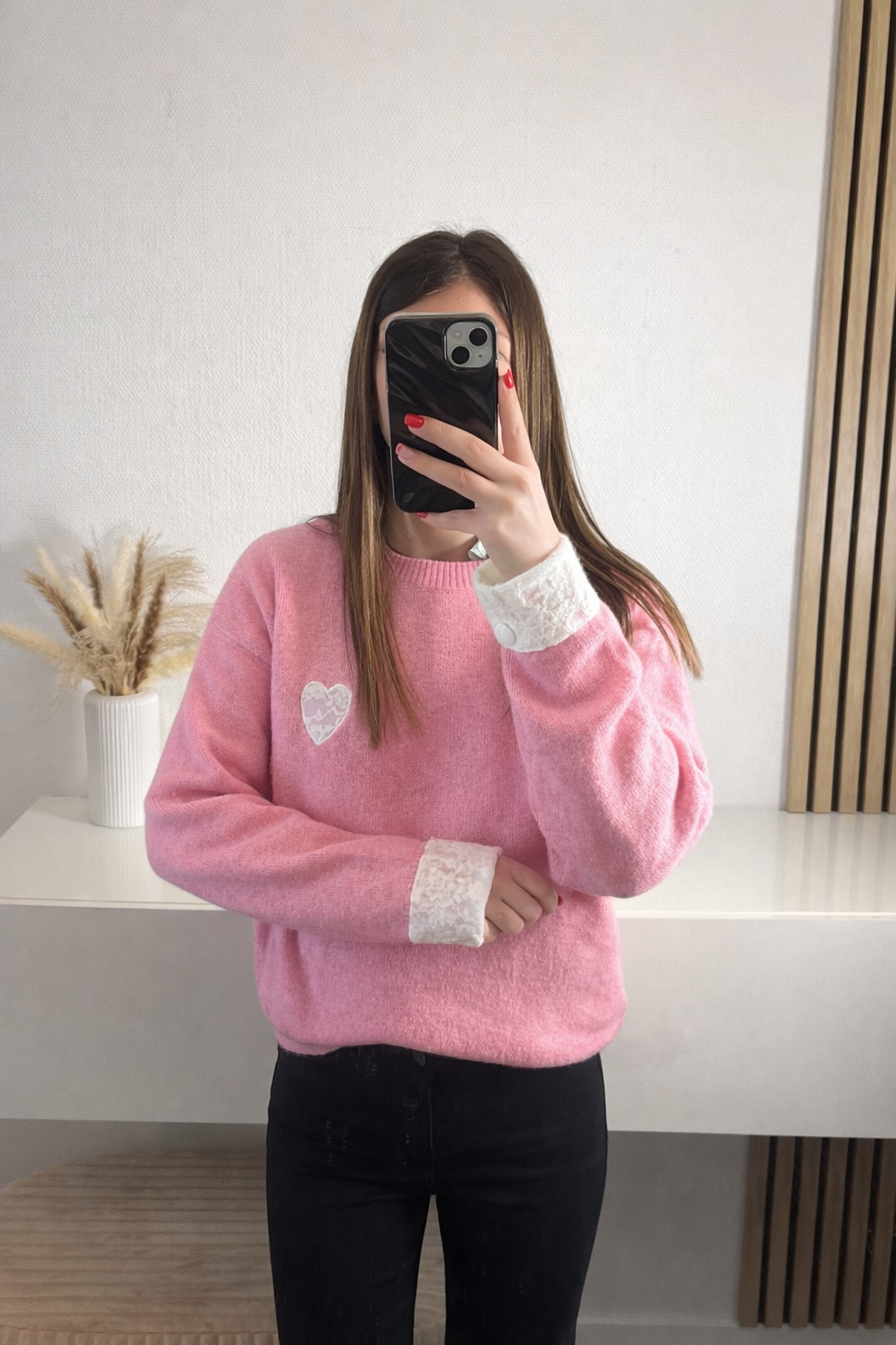 Pull rose Ninon