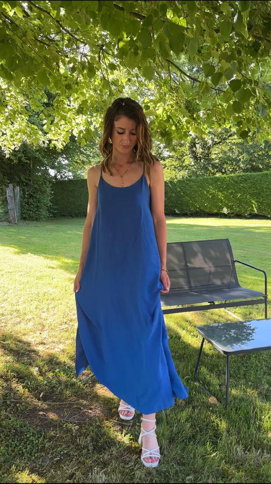 Robe longue Gina - bleu roi