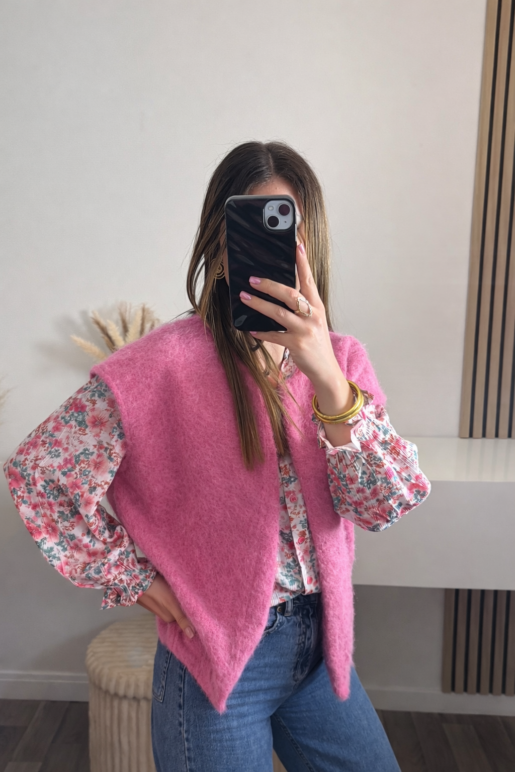 Veste sans manches rose Colette