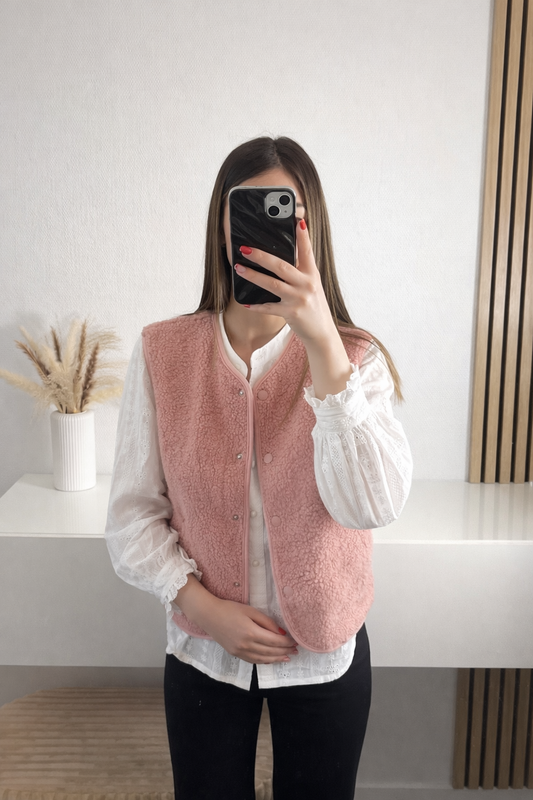Veste sans manches rose Lola