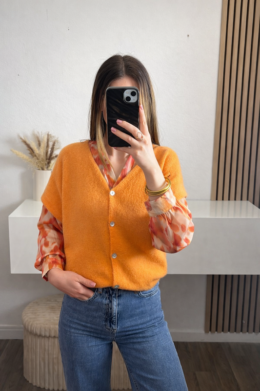 Pulls sans manches orange Eden
