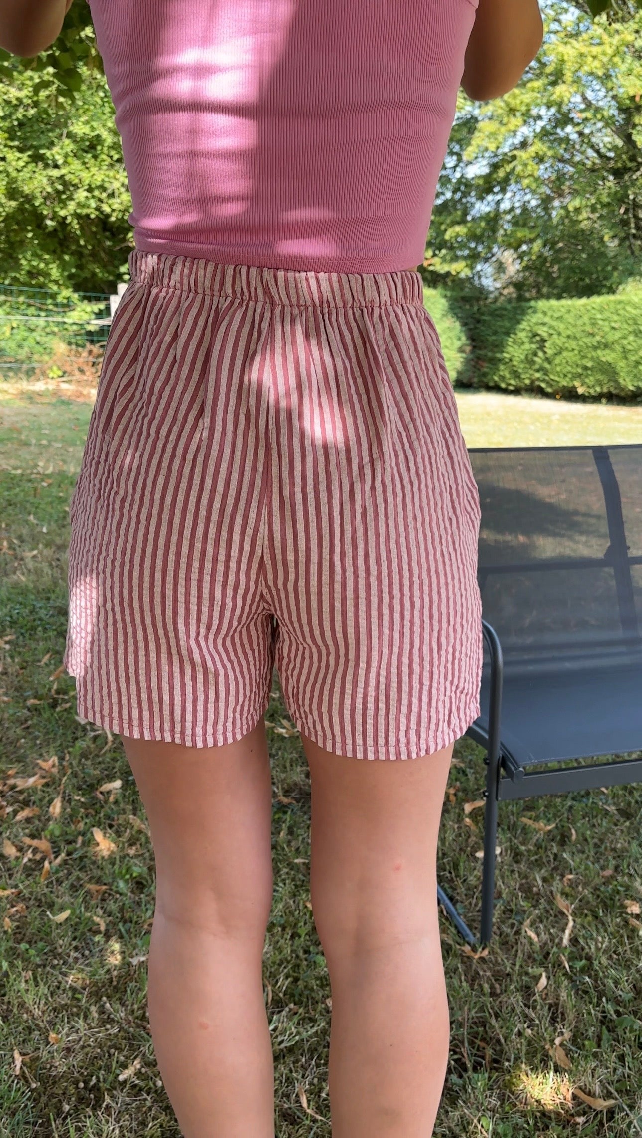 Short à rayures Joyna - Rose
