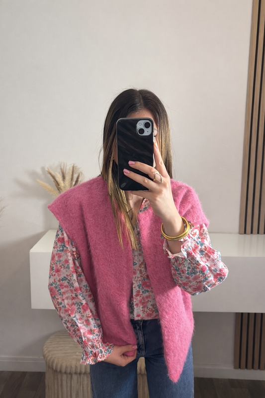 Veste sans manches rose Colette