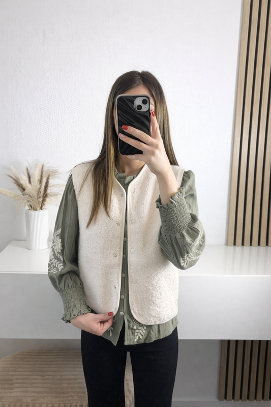 Veste sans manches blanche Lola