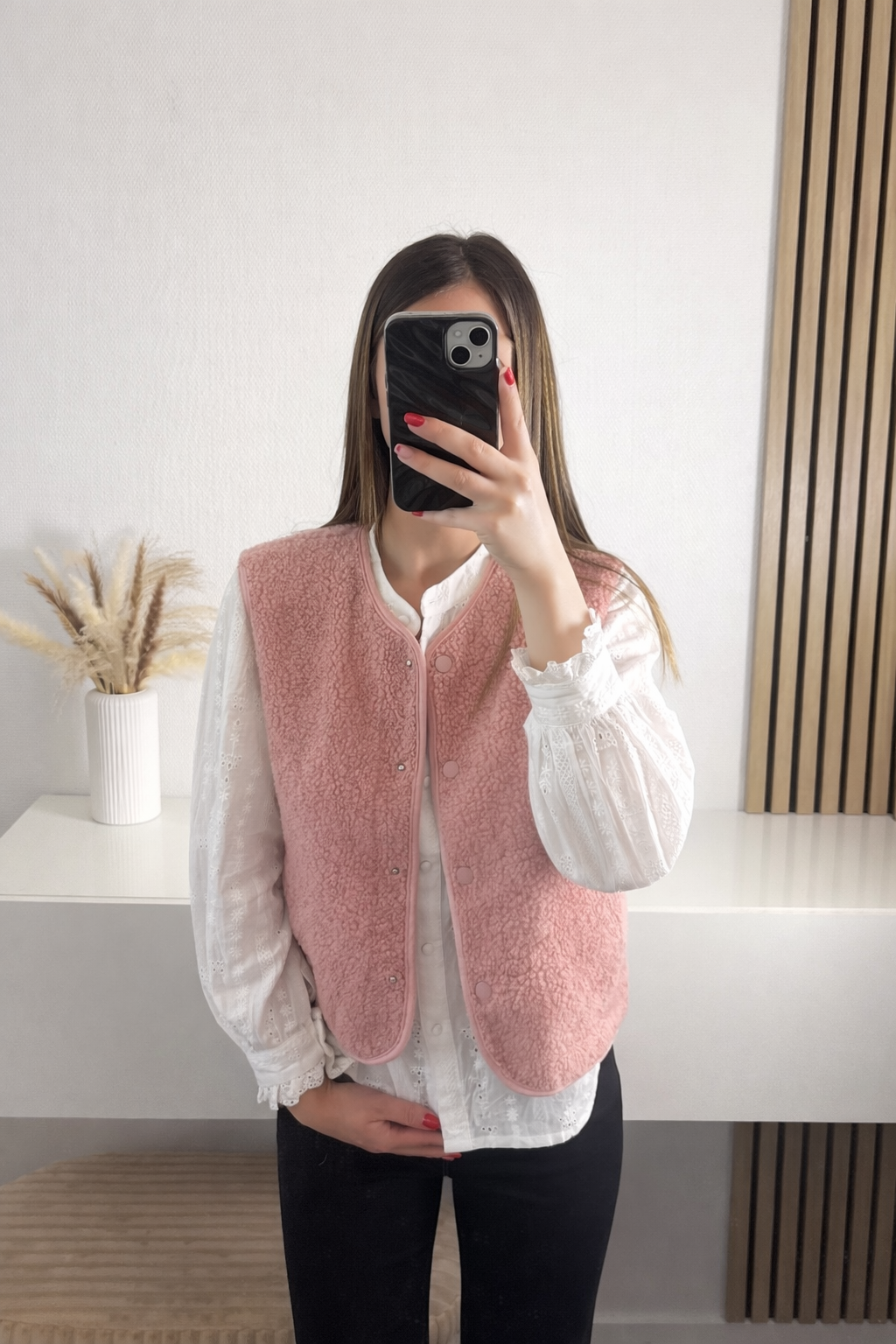 Veste sans manches rose Lola