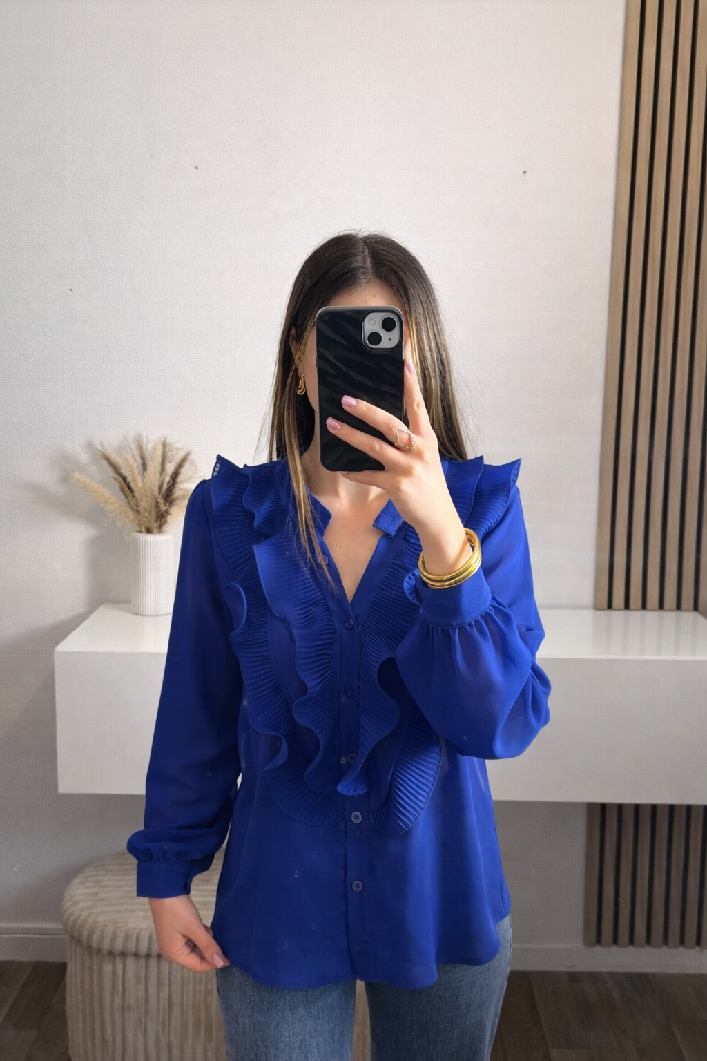 Blouse bleu roi Lucile