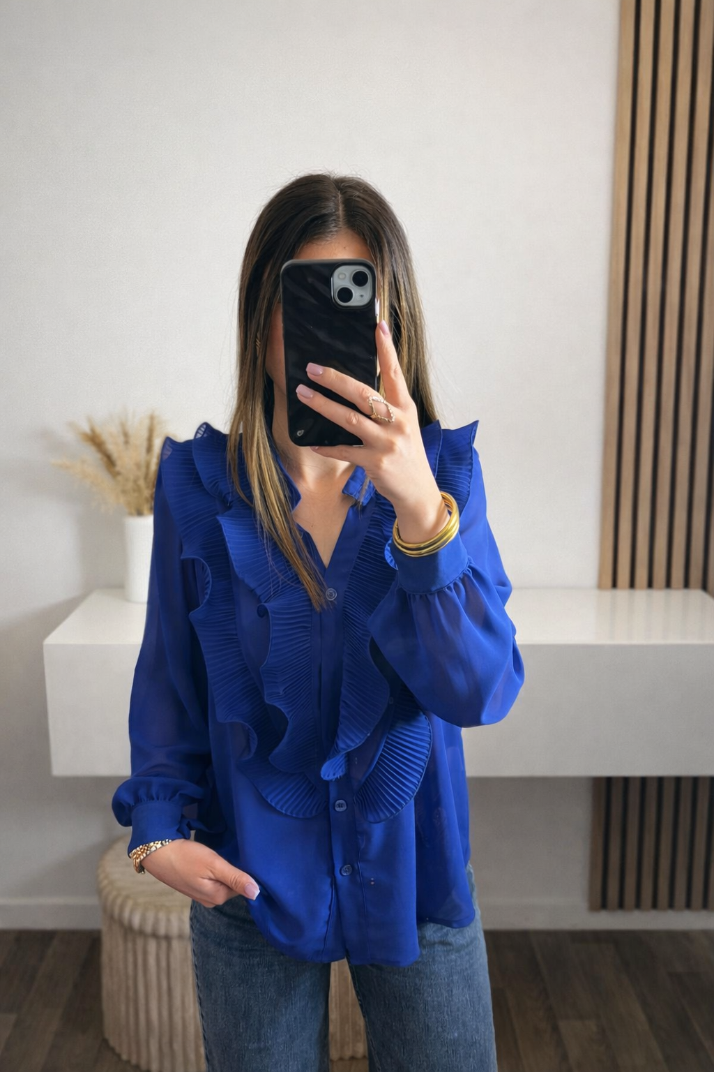 Blouse bleu roi Lucile