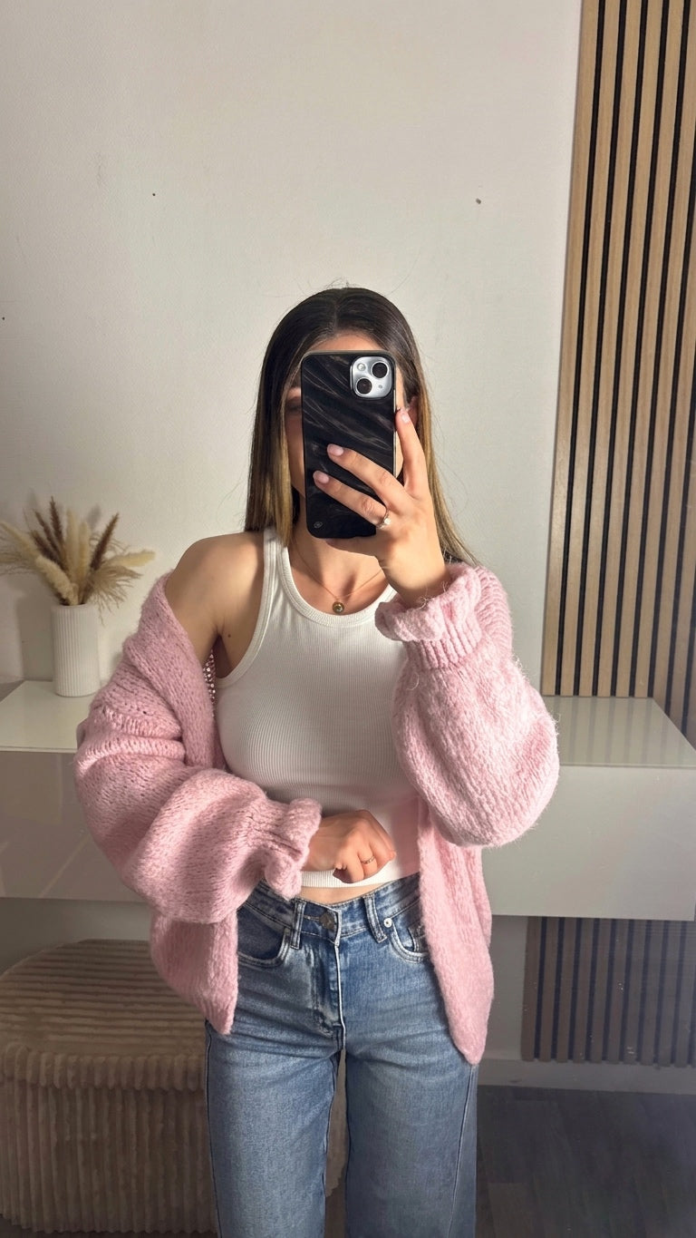 Cardigan rose Solène