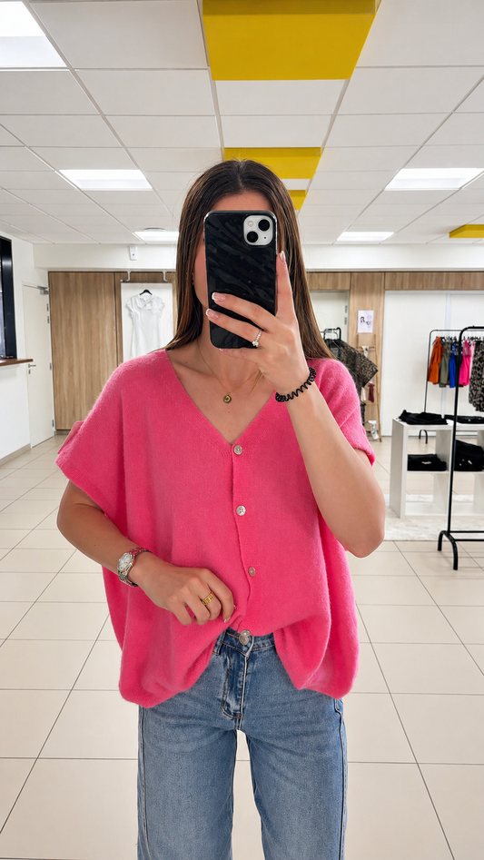 Gilet sans manches fushia Eden