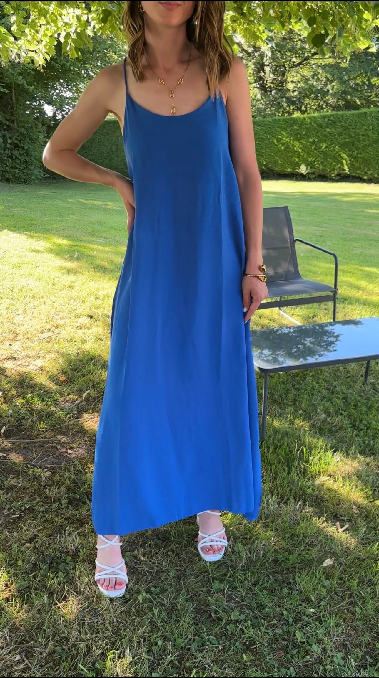 Robe longue Gina - bleu roi