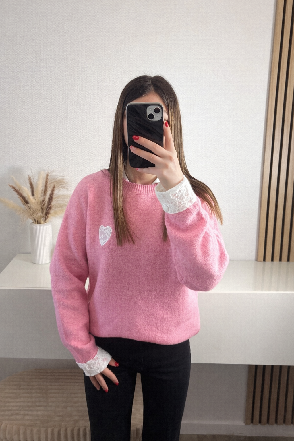 Pull rose Ninon