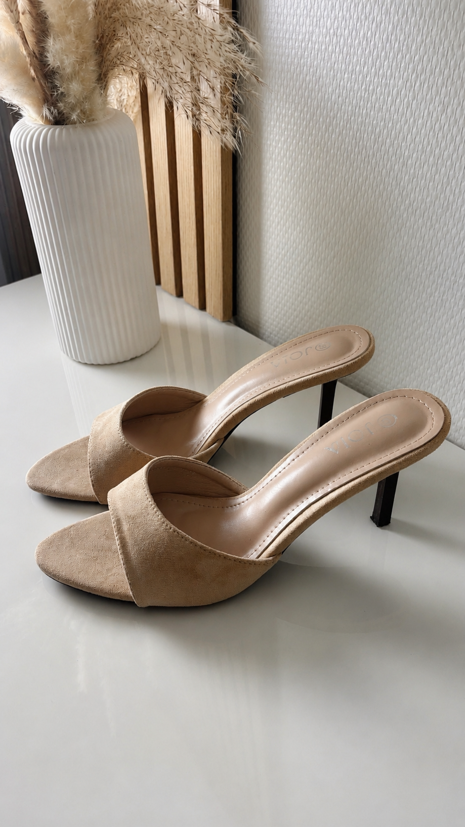 Mules à talons beige Taya