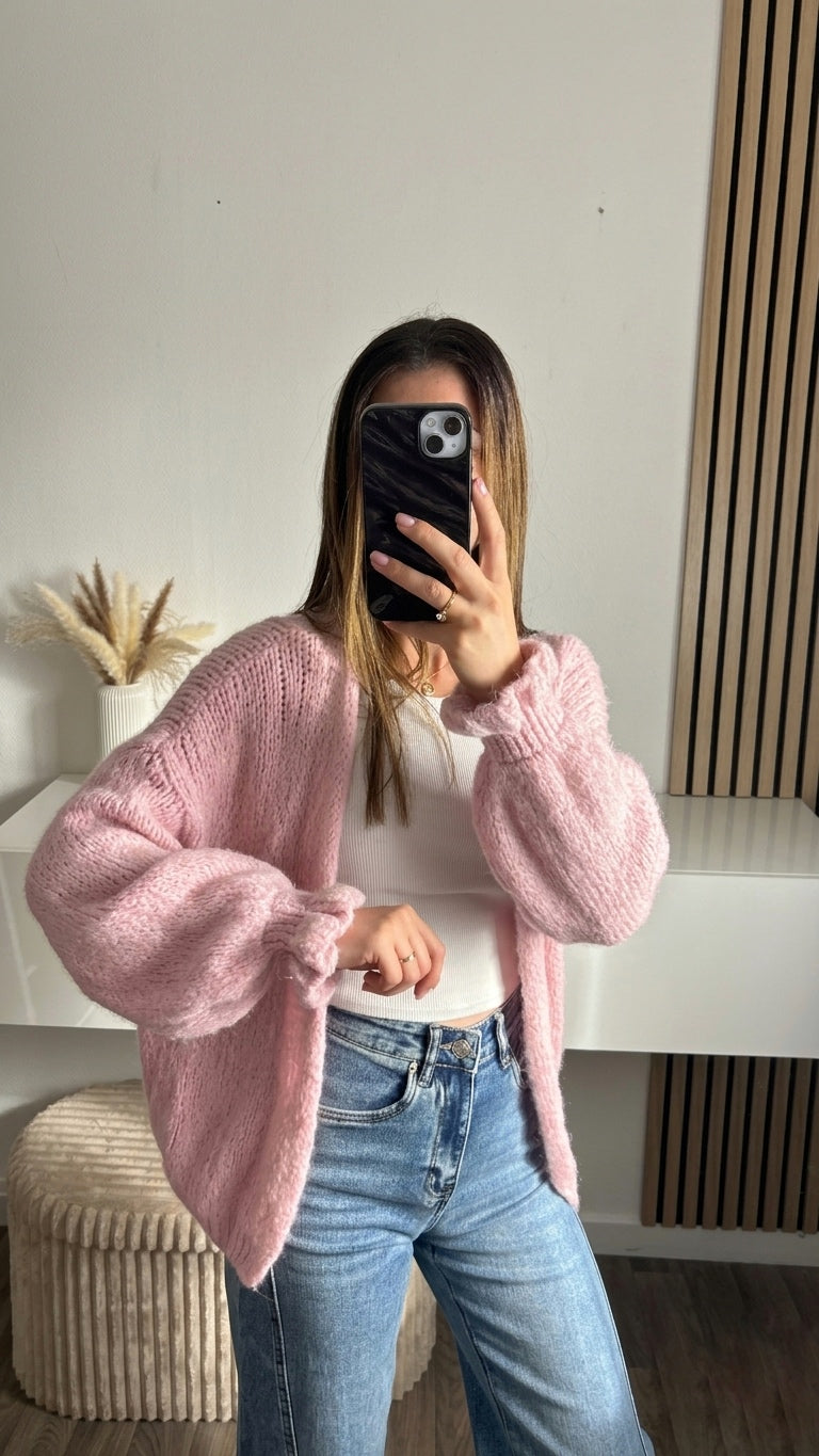 Cardigan rose Solène