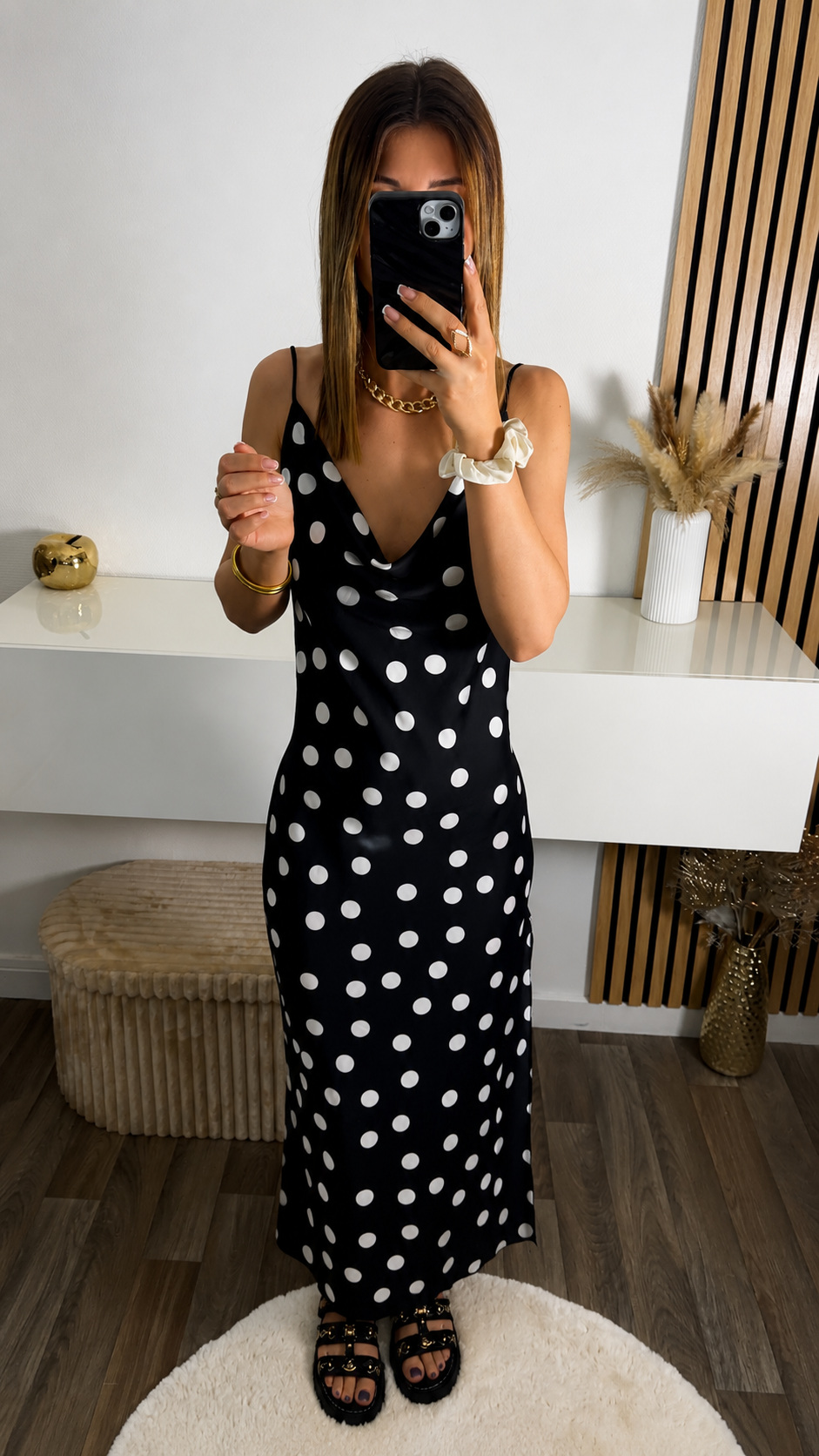 Robe longue à pois Lilou