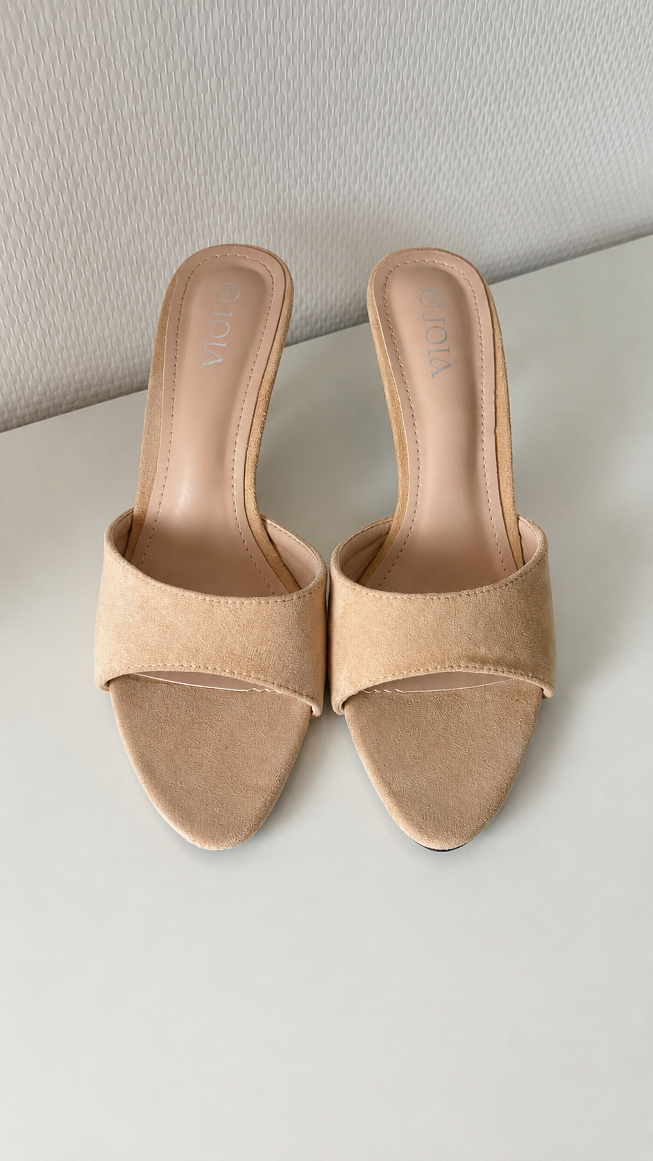 Mules à talons beige Taya