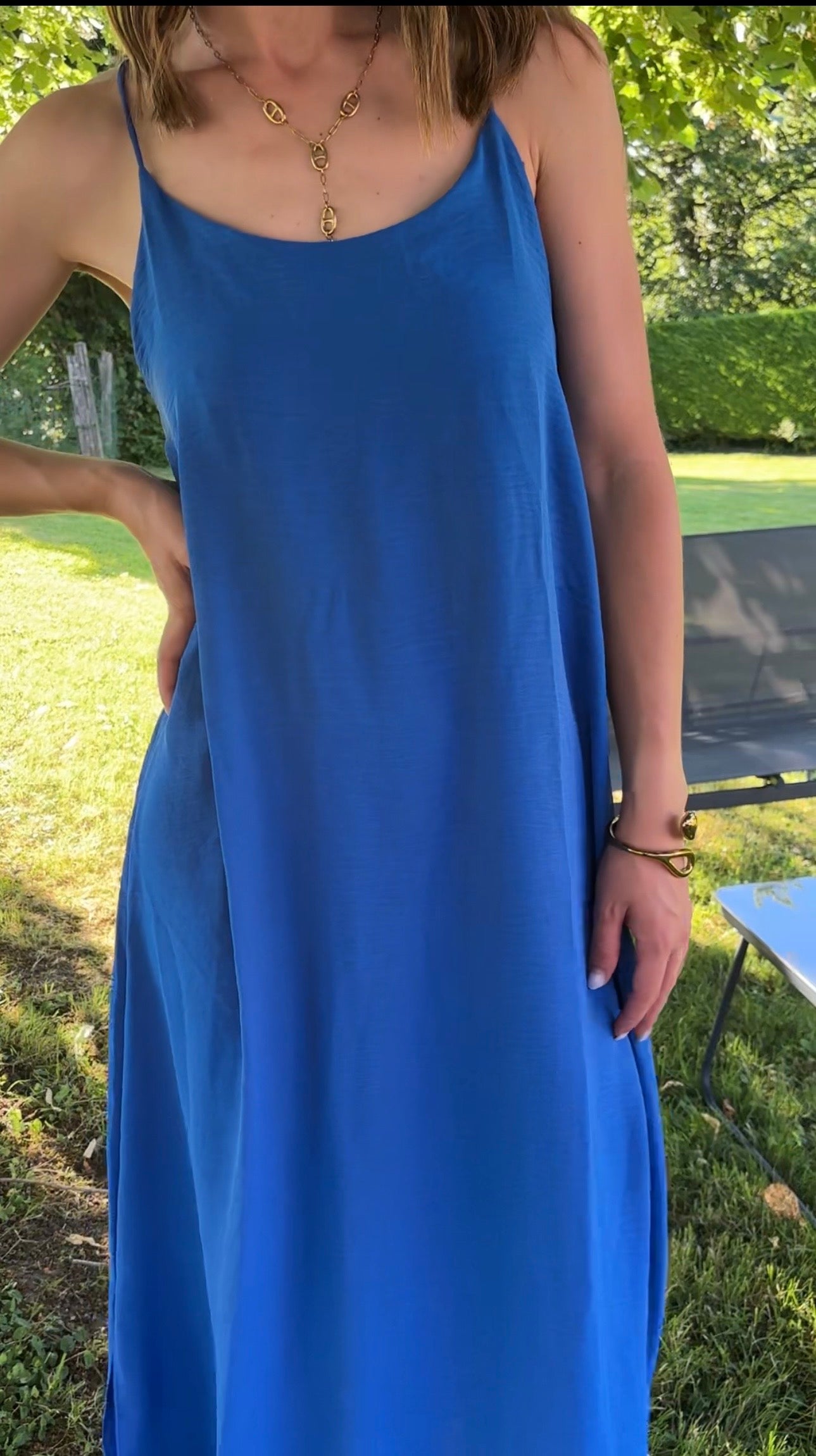 Robe longue Gina - bleu roi