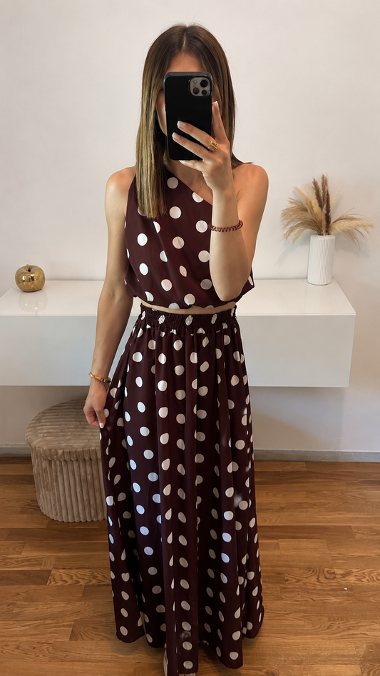 Ensemble croc top et jupe à pois Molly