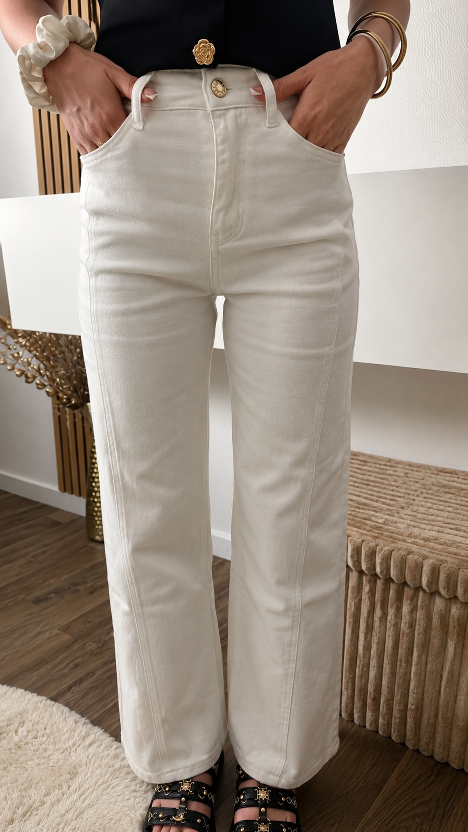 Jean wide leg blanc Téa
